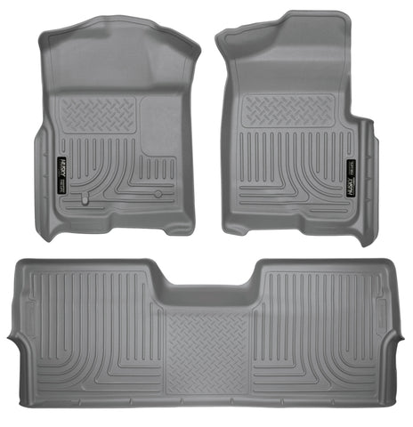 Husky Liners 09-12 Ford F-150 Super Crew Cab WeatherBeater Combo Gray Floor Liners - 98332