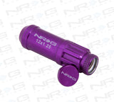 NRG 700 Series M12 X 1.25 Steel Lug Nut w/Dust Cap Cover Set 21 Pc w/Locks & Lock Socket - Purple - LN-LS710PP-21