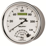 AutoMeter Gauge Tach/Speedo 5in. 120MPH & 8K RPM Elec. Program Old Tyme White II - 1290
