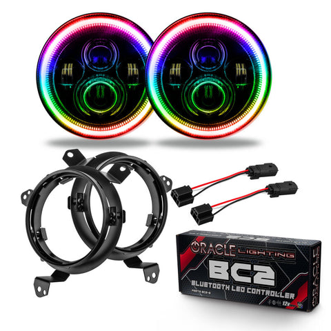 Oracle Jeep Wrangler JL/JT 7in. High Powered LED Headlights (Pair) - w/ BC1 Controller - 5769J-335