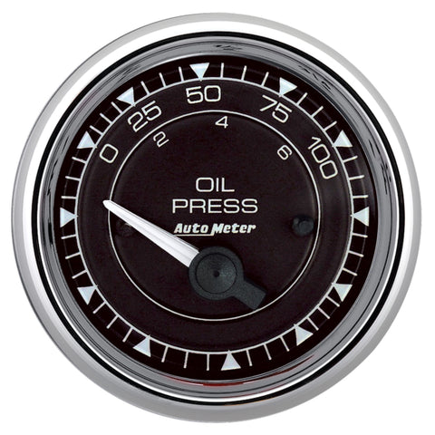 Autometer Chrono 2-1/16in 100PSI Electric Pressure Gauge - Chrome - 9727