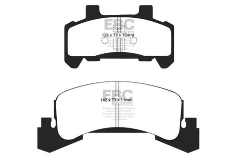 EBC 85-87 Buick Skyhawk 1.8 Turbo Yellowstuff Front Brake Pads - DP41173R