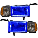 Oracle 94-02 Dodge Ram Pre-Assembled Halo Headlights - ColorSHIFT w/ Simple Controller - 8167-504