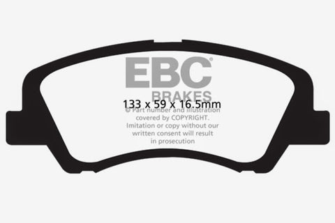 EBC 12 Hyundai Elantra 1.8 Redstuff Front Brake Pads - DP31899C