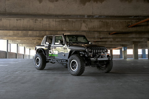 DV8 Offroad 07-23 Jeep Wrangler/Gladiator JT/JK/JL FS-25 Stubby Front Bumper w/Plated Bull Bar - FBJL-06