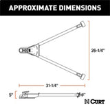 RockJock Curt Tow Bar with Adjustable Width Arms Car Mount 2in Ball 5000lbs - RJ-19745