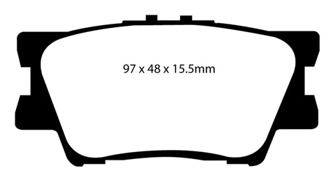 EBC 12-17 Toyota Camry 2.5L Yellowstuff Rear Brake Pads - DP41793R
