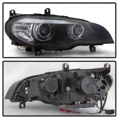 Spyder 07-10 BMW X5 E70 (HID Models Only) Projector Headlights - Black PRO-YD-BMWE7007-AFSHID-BK - 5085481