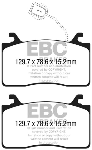 EBC 2016+ Alfa Romeo Guilia 2.0T Yellowstuff Front Brake Pads - DP42325R
