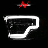ANZO 2009-2020 Dodge Ram 1500 Full LED Square Projector Headlights w/ Chrome Housing Chrome Amber - 111540