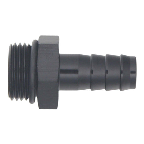 DeatschWerks 10AN ORB Male to 1/2in Male Triple Barb Fitting (Incl O-Ring) - Anodized Matte Black - 6-02-0518-B