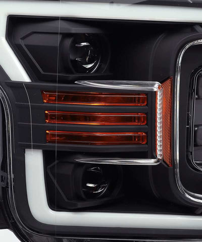 AlphaRex 18-19 Ford F-150 PRO-Series Proj Headlights Plank Style Matte Blk w/Activ Light/Seq Signal - 880186