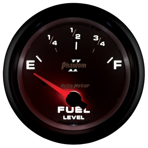 AutoMeter Gauge Fuel Level 2-5/8in. 0 Ohm(e) to 90 Ohm(f) Elec Phantom II - 7814