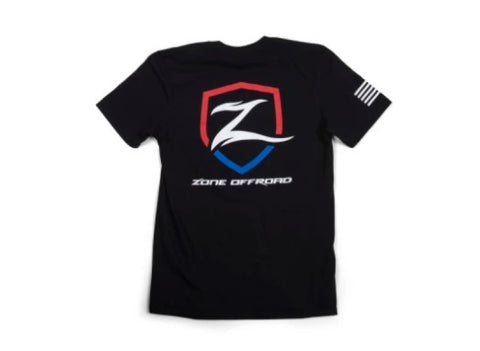 Zone Offroad Black Premium Cotton T-Shirt w/ Patriotic Zone Logos - 3XL - ZONU91623XL