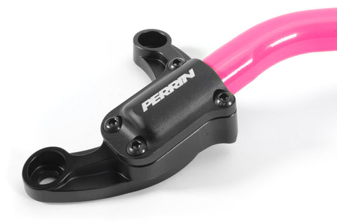 PERRIN 2022 Subaru WRX Strut Brace w/ Billet Feet - Hyper Pink - PSP-SUS-061HP