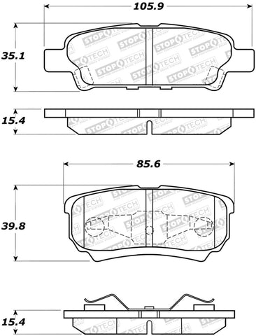StopTech 07-17 Jeep Patriot Street Performance Rear Brake Pads - 308.10370
