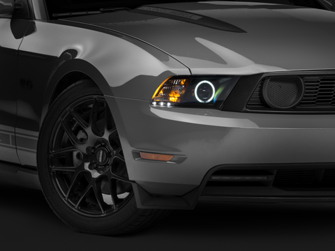 Raxiom 10-12 Ford Mustang w/ Headlights CCFL Halo Projector Headlights- Black Housing (Clear Lens) - 101685