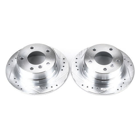 Power Stop 95-99 BMW 318ti Rear Evolution Drilled & Slotted Rotors - Pair - EBR474XPR