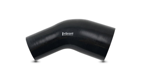 Vibrant 2.00in ID x 2.50in ID Gloss Black Silicone 45 Degree Transition Elbow - 19757