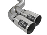 aFe Rebel XD 4in SS Down-Pipe Back Exhaust w/Dual Polished Tips 17-18 Ford Diesel Trucks V8-6.7L(td) - 49-43102-P