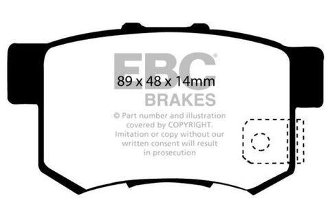 EBC 97 Acura CL 2.2 Greenstuff Rear Brake Pads - DP21193
