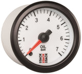 Autometer Stack 52mm 0-7 Bar M10 Male Pro Stepper Motor Oil Pressure Gauge - White - ST3351