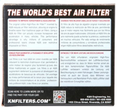 K&N Universal Air Filter - 2-7/16in Flange x 3-1/2in OD x 4in Height - RU-0800