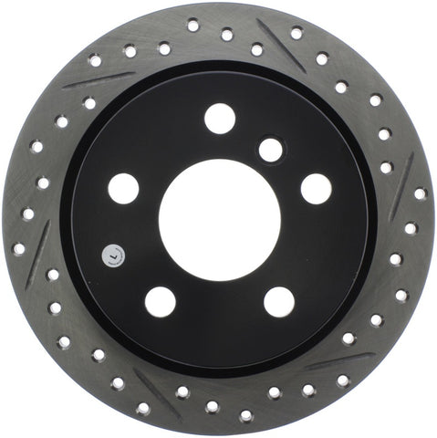 StopTech 14-15 Mini Cooper Base Slotted & Drilled Rear Left Rotor - 127.34159L
