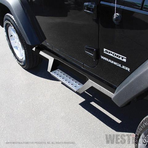 Westin 07-18 Jeep Wrangler JK 2dr. HDX Stainless Drop Nerf Step Bars - Tex. Blk - 56-133152