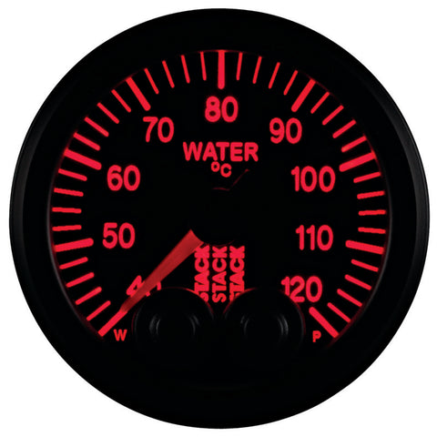 Autometer Stack 52mm 40-120 Deg C 1/8in NPTF Male Pro-Control Water Temp Gauge - Black - ST3507