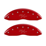 MGP 4 Caliper Covers Engraved Front & Rear Vintage Style/RT Red finish silver ch - 12192SRTRRD