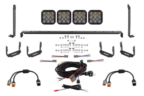 Diode Dynamics 14-23 Toyota 4Runner SS5 Stealth Grille LED 4-Pod Kit Sport - White Driving - DD7546