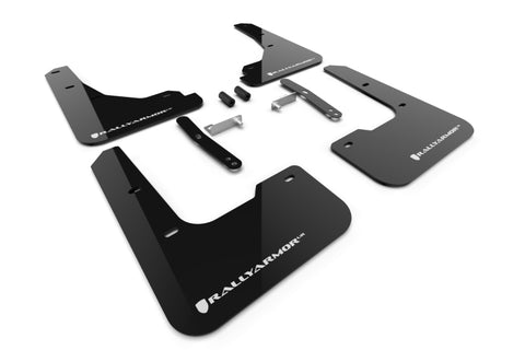 Rally Armor 24-26 Hyundai Elantra Black Mud Flap White Logo - MF119-UR-BLK-WH