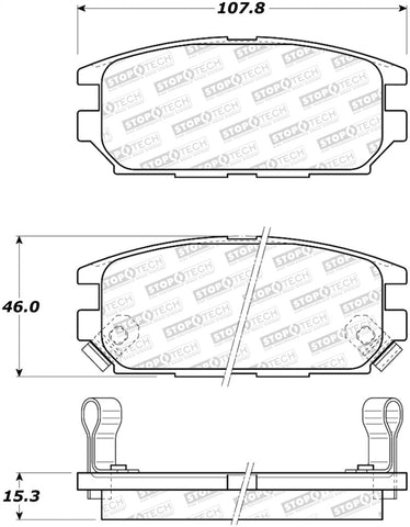 StopTech 91-93 Mitsubishi 3000GT Street Performance Rear Brake Pads - 308.05320