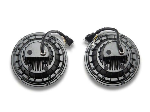 Raxiom 07-08 Jeep Wrangler JK Hi Output LED Headlights/Angel Eye DRL- Black Housing- Clear Lens - J211420