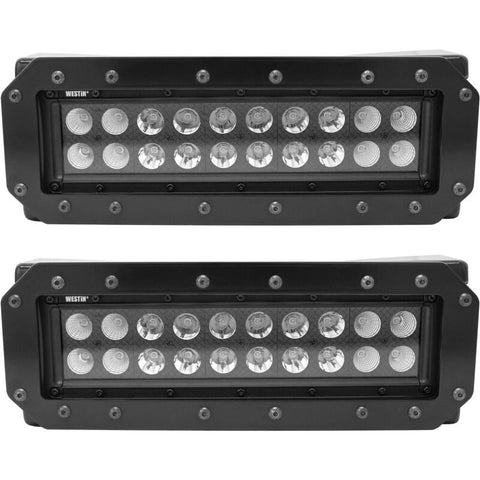 Westin HDX Flush Mount B-FORCE LED Light Kit (Set of 2) w/wiring harness - Black - 57-0035