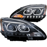 ANZO 2013-2015 Nissan Sentra Projector Headlights w/ U-Bar Black - 121487