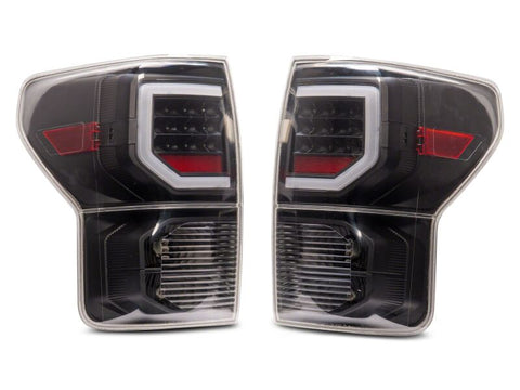 Raxiom 07-13 Toyota Tundra Axial Series Dual C-Shape LED Tail Lights- Black Housing- Clear Lens - TU9916