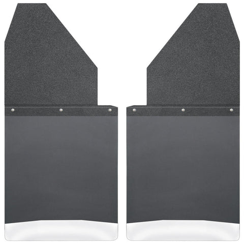 Husky Liners Universal 14in W Black Top Stainless Steel Weight Kick Back Mud Flaps - 17111