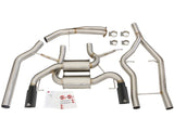 aFe MACHForce XP SS-304 Black Tip 3.0in-2.5in Dia Cat Back Exhaust 11-13 BMW 335i (E90/E92) 3.0L - 49-36328-B