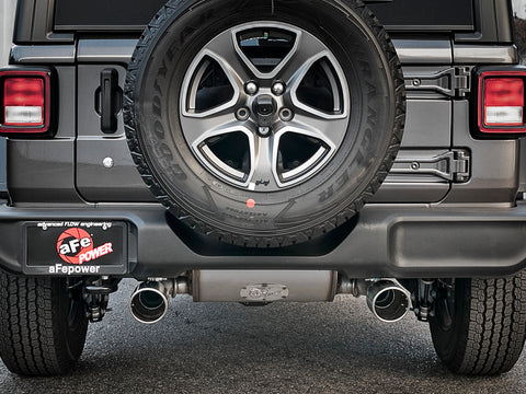 aFe Rebel Series 2.5in 409 SS Cat-Back Exhaust w/ Polished Tips 18-19 Jeep Wrangler (JL) V6 3.6L - 49-48076-P