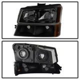 xTune Chevy Silverado 2500HD 03-06 Crystal Headlights w/ Bumper Lights HD-JH-CSIL03-AM-BSM-SET - 9030253