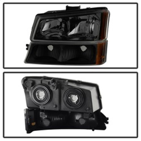 xTune Chevy Silverado 2500HD 03-06 Crystal Headlights w/ Bumper Lights HD-JH-CSIL03-AM-BSM-SET - 9030253