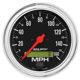 Autometer Traditional Chrome 3-3/8in 160 MPH Electric Speedometer w/ LCD Odometer - 2489