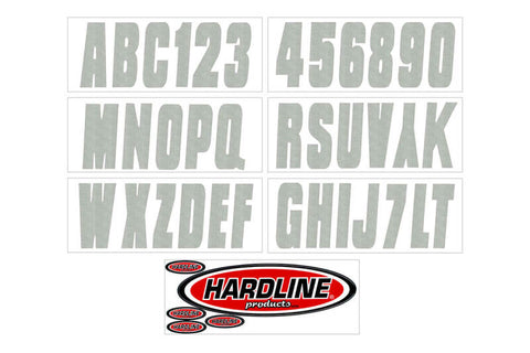 Hardline Boat Lettering Registration Kit 3 in. - 350 Silver Solid - SIL350EC