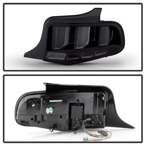 Spyder 10-12 Ford Mustang Light Bar Seq Turn Signal LED Tail Lights - Smoke ALT-YD-FM10-LED-SM - 5085115