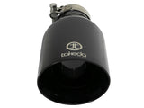 aFe Takeda 409 SS Clamp-On Exhaust Tip 2.5in. Inlet / 4.5in. Outlet / 9in. L - Black - 49T25454-B09