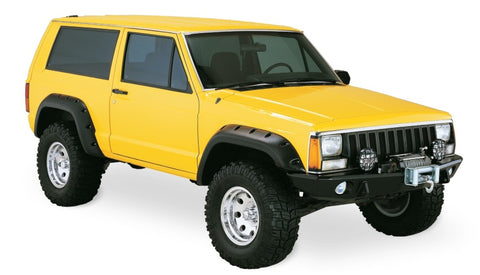 Bushwacker 84-01 Jeep Cherokee Cutout Style Flares 4pc Fits 2-Door Sport Utility Only - Black - 10912-07