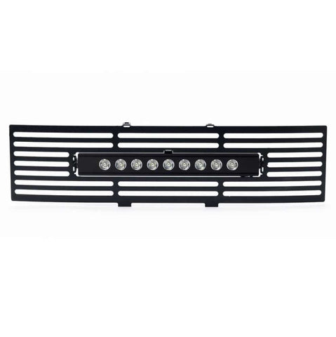 Putco 11-14 Ford F-150 - EcoBoost Bumper Grille Inserts - Black SS Bar and 10in Luminix Light Bar - 87182L
