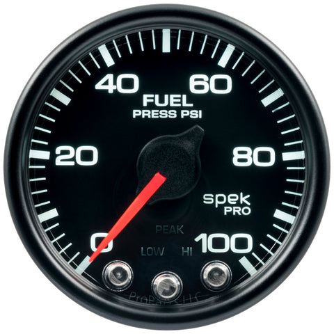 Autometer Spek-Pro - Nascar 2-1/16in Fuel Press 0-100 psi Bcb Ecu - P51432
